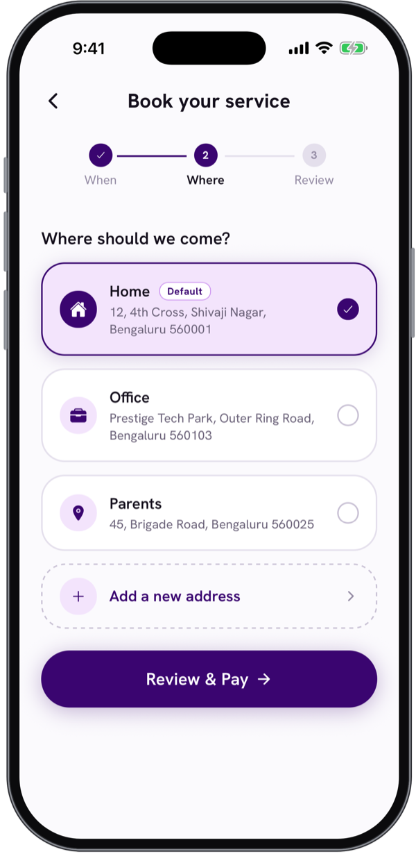 Address selection step